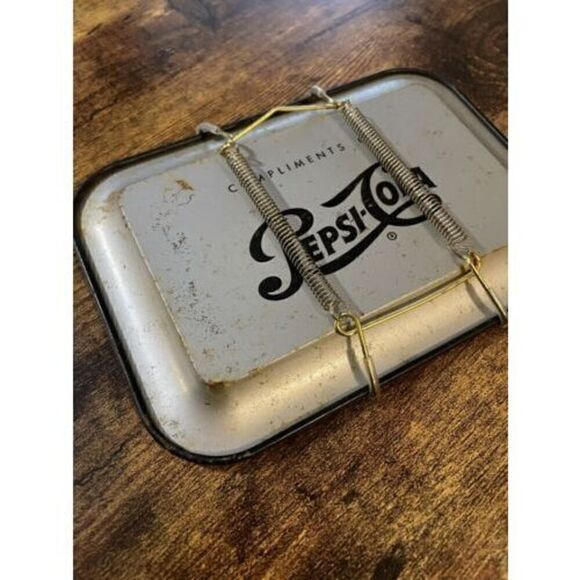 Vintage Pepsi Cola Metal Tray Black Painted Floral Flower Retro 6”x4” Decor - Picture 5 of 7